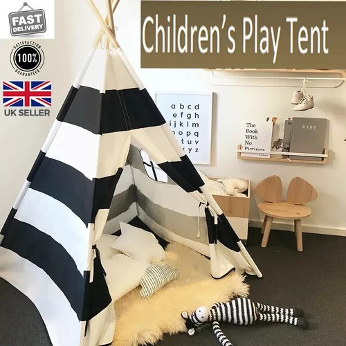 Linen canvas kids teepee tent - linen,