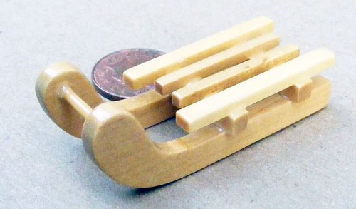 Dolls house wooden sledge - house,
