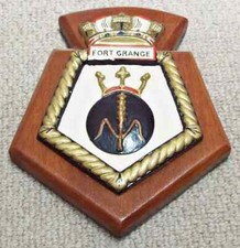 RFA Fort Grange Royal Navy Wooden Ships Military Wall Plaque Crest Shield