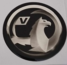 VAUXHALL 3D Gel Domed Sticker Car Decal 50mm indoor Outdoor Black Grey Wheel Hub