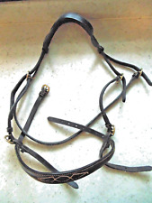 Heritage Saddlery English Leather In-Hand Bridle Full, black