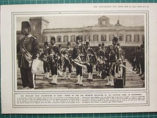 1915 WWI WW1 PRINT ~ HIGHLAND PIPES IN EGYPT ~ 5th INFANTRY BATTALION ALEXANDRIA