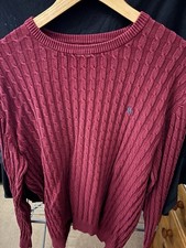 Jack Wills Cable Knit Jumper - XL / Burgundy  / Very Good Used Condition