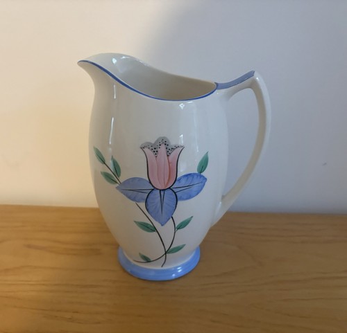 Vintage stoneware floral jug - vintage,