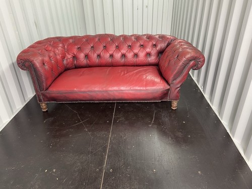 Vintage leather chaise lounge - leather,