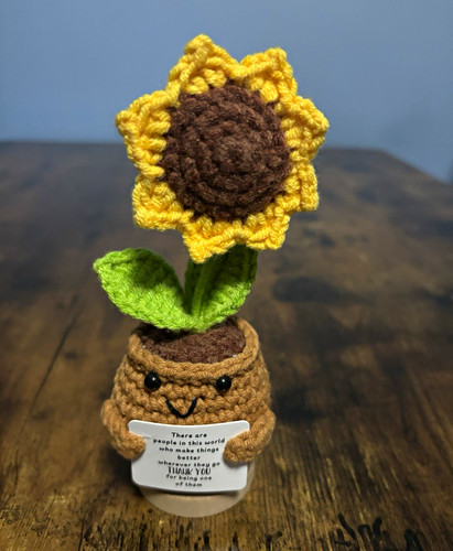 Handmade crochet sunflower - handmade,