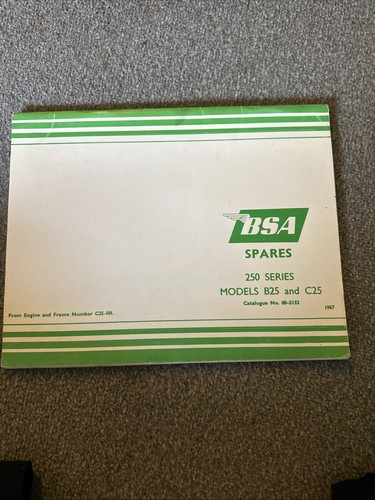 Bsa spare parts list b25 - parts, &