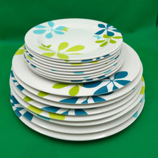 17x Lightweight Melamine Plates 8 Large 9 Small Floral Camping Garden Party