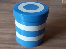 Vintage 1930s TG Green Cornishware 11cm Blue & White Lidded Storage Pot