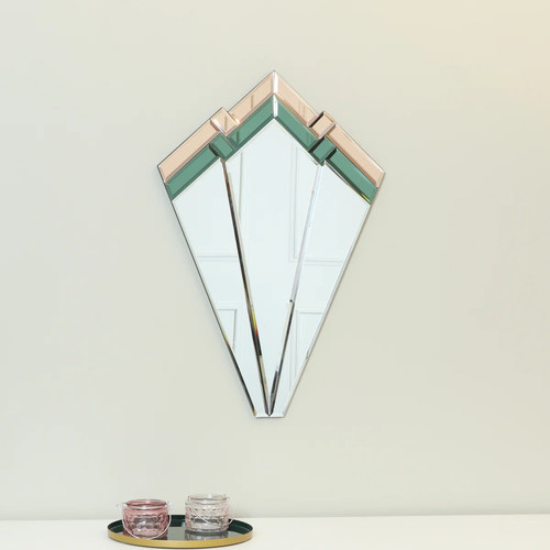 Green pink glass art - glass, deco