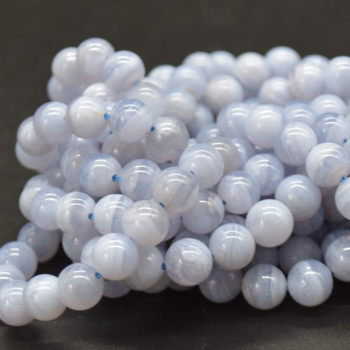 Blue lace agate round - blue,