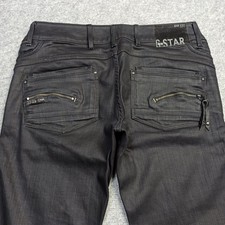 G-Star RAW Berlin-Straight Womens Jeans W32 L32 Black Coated Glossy Low Waist