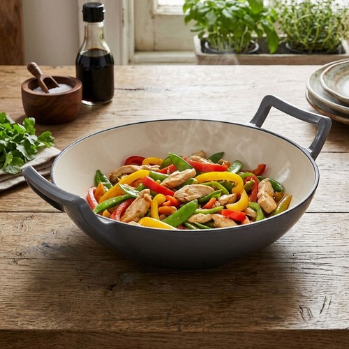 Cast iron large deep wok - wok, stir