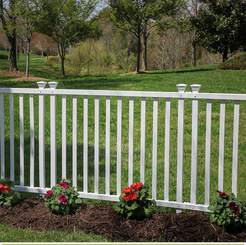 Dig white vinyl fence - fence, panel
