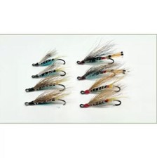 8 Single Salmon Flies Blue