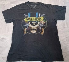 Guns N Roses T Shirt Medium Black Bravado Skulls & Guns Rock Tour Tee Preloved