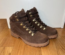 Fila Boots Mens Size 11.5 Hiking Outdoor Trail Synthetic Suede Lace Up Shoes