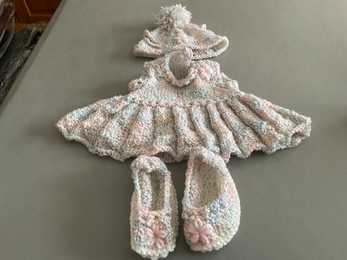 Hand knitted teddy - bear, outfit