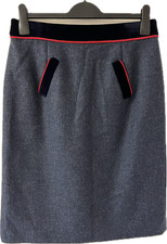 Welligogs Savannah Blue Tweed & Velvet Skirt Size UK 12