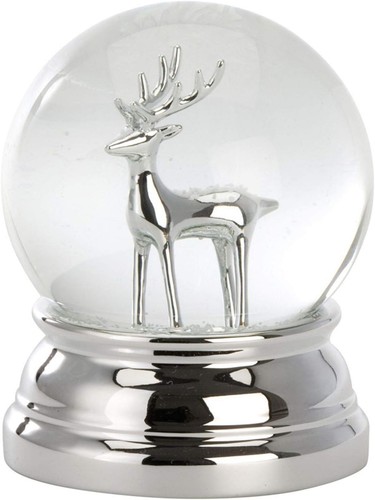 Small silver plated glass snow - small,