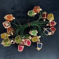 Vintage Pifco 20 Golden Lanterns Coloured Christmas Tree Lights