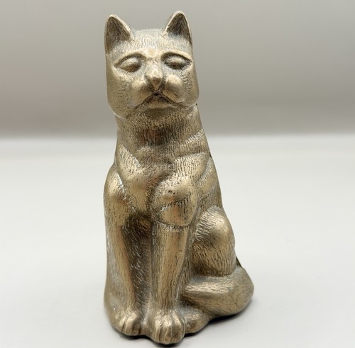 Vintage brass cat - brass,