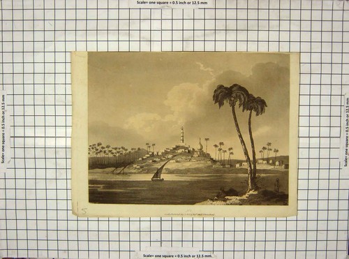 Original old antique print - antique,