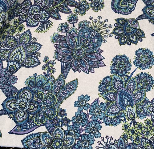 Retro paisley flower blue - 2m,