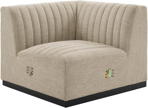 Black beige tufted fabric - black,