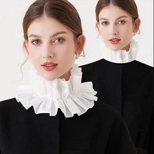 Fancy Dress/ Halloween/ World Book Day White Victorian/ Clown Neck Ruffle Collar