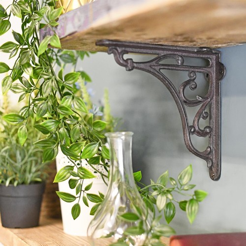 Cast iron ornate shelf bracket - shelf,