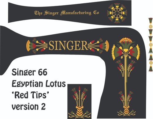 Singer lotus with red - with,
