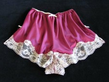 Burgundy Satin French Knickers