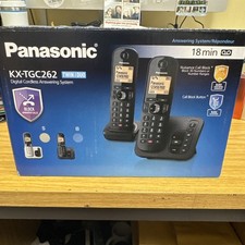 Panasonic KX-TGC262 Cordless Phone Silver Twin Handset with Answering Machine