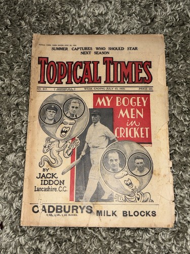 1935 topical times - topical, cricket