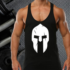 SPARTAN HELMET (D-2) GYM VEST STRINGER BODYBUILDING MUSCLE TRAINING TOP SINGLET