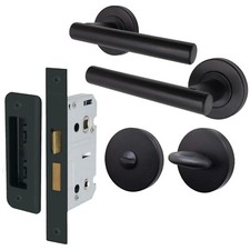 Black Bathroom Door Handle &