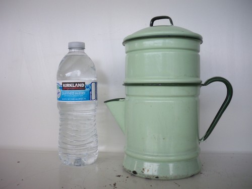 Vintage enamel ware coffee pot - vintage,