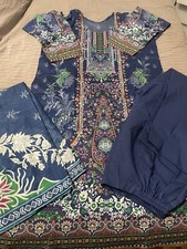 Maria B Sana Safinaz Ethnic Khaadi limelight sapphire 3 Pc New lawn Suit