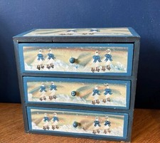Vintage Farm House Small Wooden Drawers Hand Painted Snow Goose