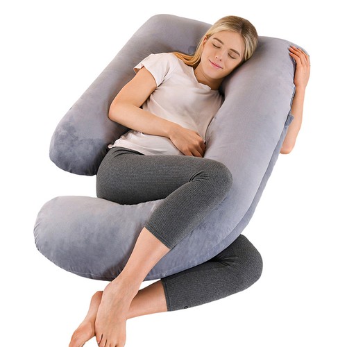 Shaped pregnancy pillow - j-shaped,