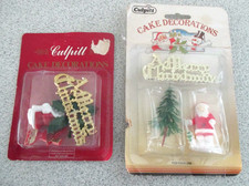 2 x PACKS VINTAGE CULPITT CHRISTMAS CAKE DECORATIONS