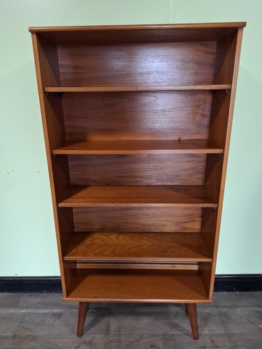 Mid century teak bookcase - bookcase, on