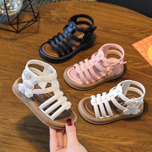 Baby girls strappy flats roman - strappy,