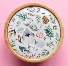 Bird Floral Print Wooden KNOBS