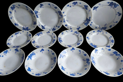 Piece white blue - 12, floral