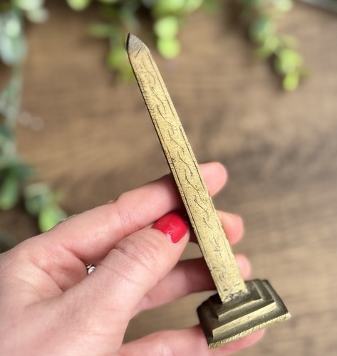 Vintage brass obelisk - brass,