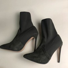 Sergio Todzi ankle boots sage green stretchy sock 39 6 new stiletto high heel