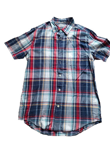 Men short sleeve check shirt - sleeve,