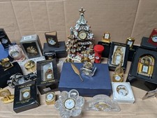 Miniature Clock Ornament Collectable Brass Chrome Crystal CHOOSE MANY AVAILABLE